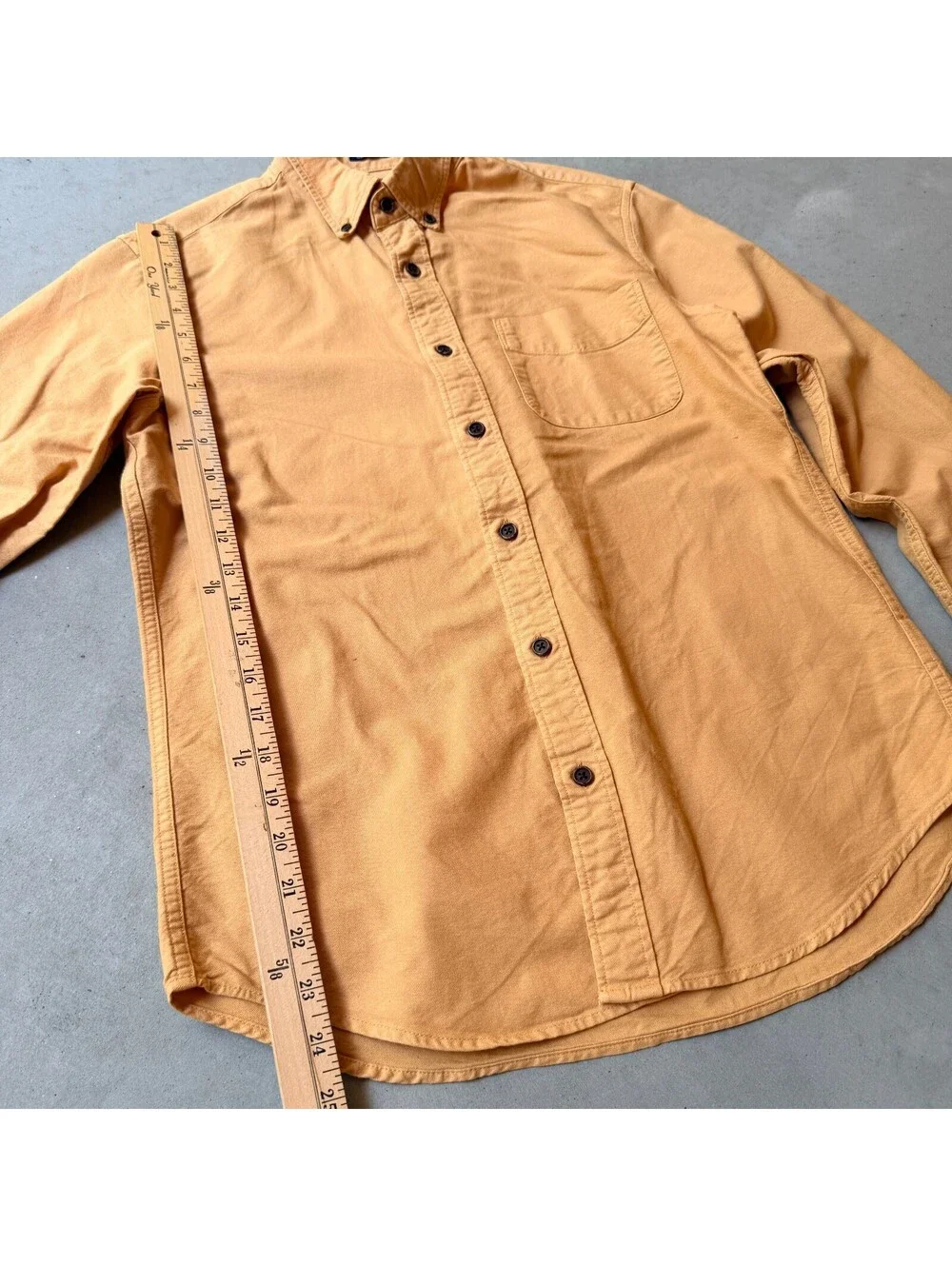 J.Crew Slim Untucked Garment Dye Button-Down Shirt in Mustard, Size S
